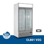 CL801 V2G White Βιτρίνα συντήρησης διπλή με συρόμενες πόρτες