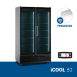 ICOOL 80 BLACK Βιτρίνα συντήρησης διπλή με ανοιγόμενες πόρτες