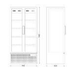 ICOOL 80 BLACK Βιτρίνα συντήρησης διπλή με ανοιγόμενες πόρτες - Image 4