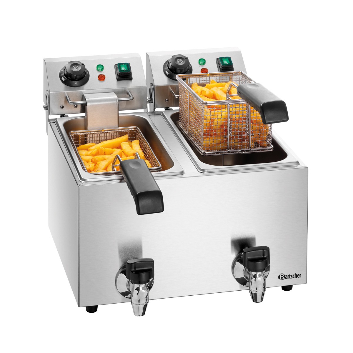 a162821_1_px A162821E Snack II Plus Bartscher Φριτέζα 4+4 lt ηλεκτρική με βρυσάκι απορρόης - Image 1